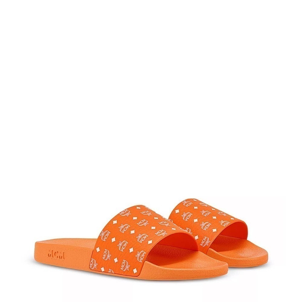 MCM Orange Slides, mens size 10